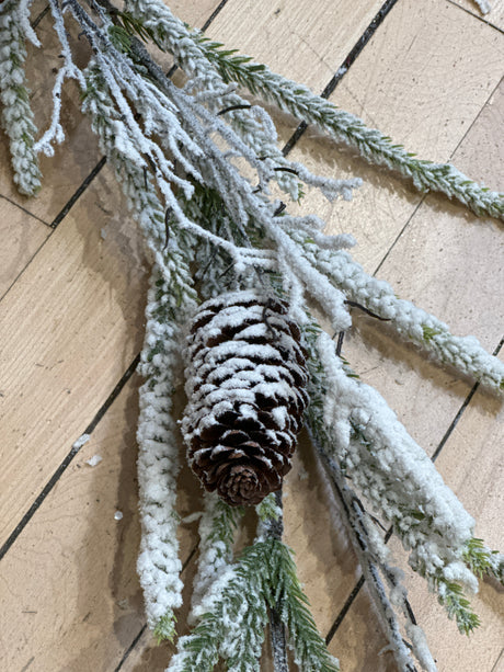 Snow Twig Garland W/Cone