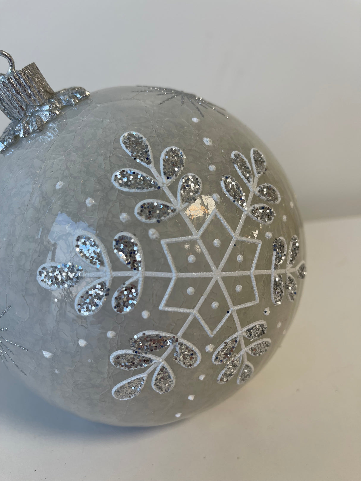 White Glass Snowflake Table Ornament