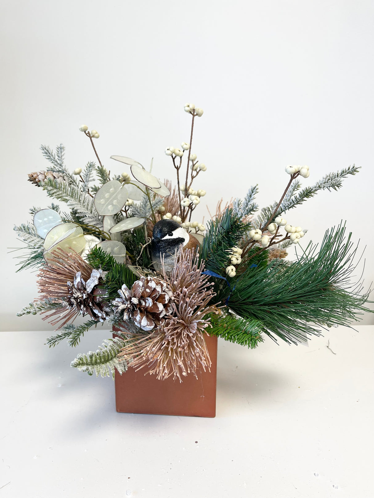 17" Rustic Winter Woods Centerpiece