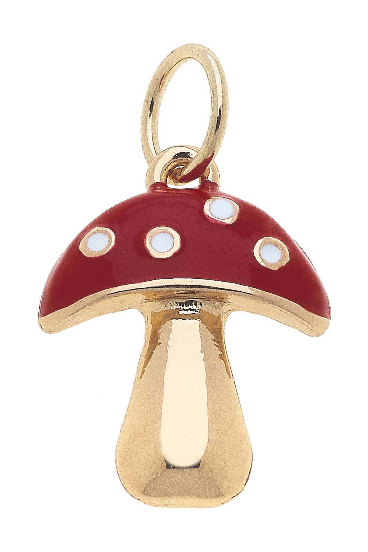 Mushroom Enamel Charm in Red