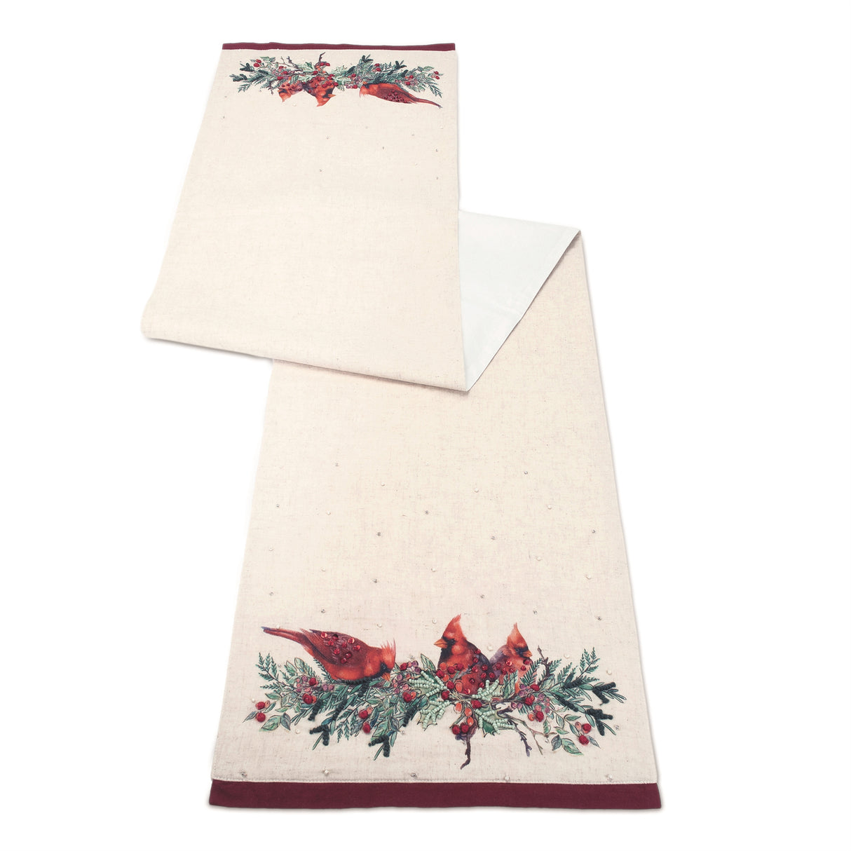 Holly Cardinal Table Runner