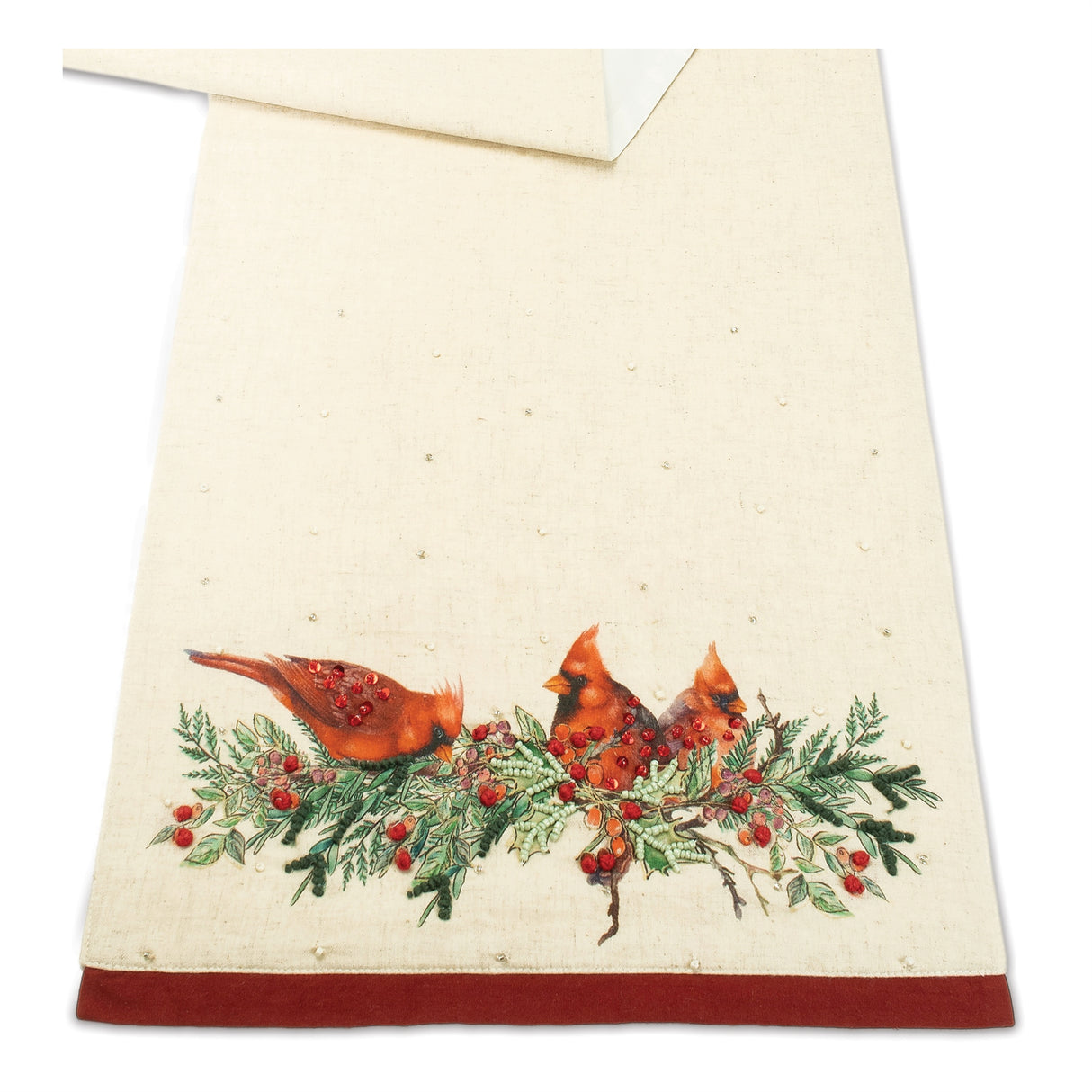 Holly Cardinal Table Runner