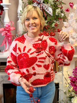 48" Glitter Heart Garland