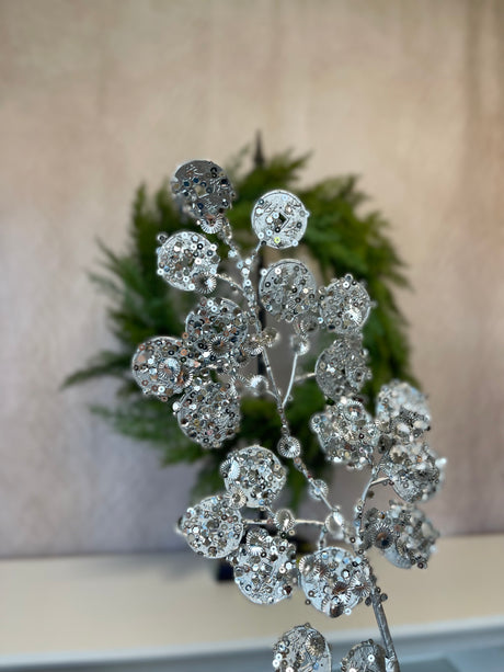 Silver Sparkles Leaf Spray