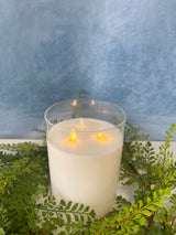 Cream 3-Wick 6x8" LED Candle