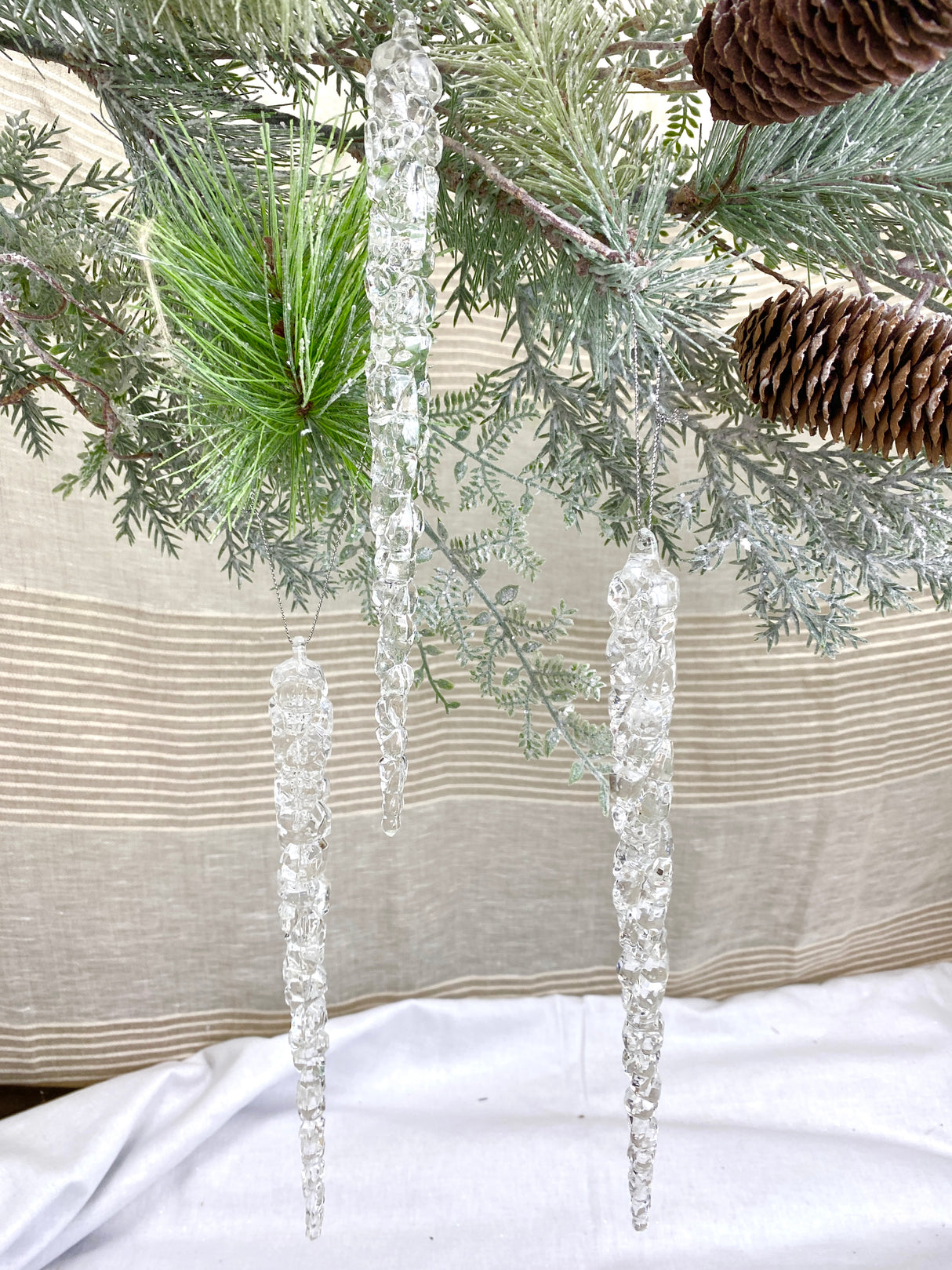 Believe Beaded Icicle Ornament Set
