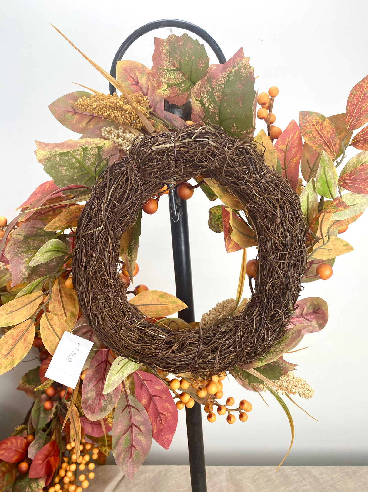 18" Berry Wheat Candle Ring