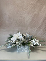 33" Frosted Snowdrop Centerpiece