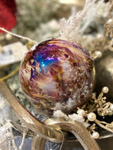 4" Purple Marbled Glass Ornament