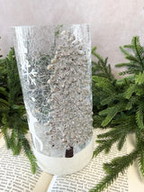 Silver Tree Lighted Pillar