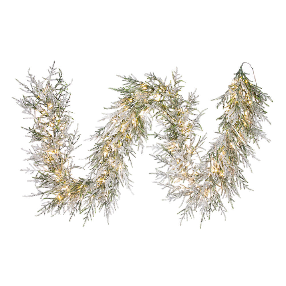 6' Frost Oversized Norfolk Flock Garland
