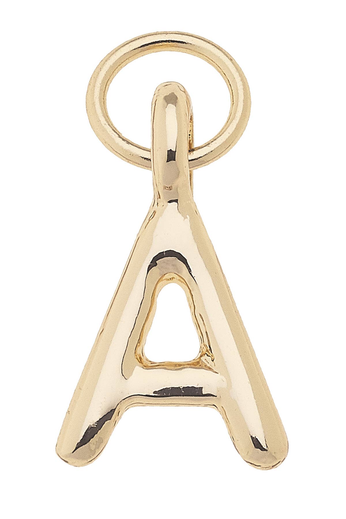 J Mini Initial Charm in Shiny Gold