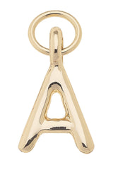 J Mini Initial Charm in Shiny Gold