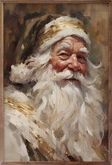 Santa In Gold Wood Art