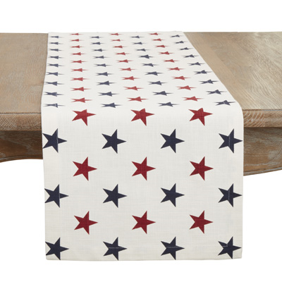 Red and Blue Stars Table Runner