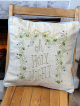 Oh Holy Night Linen & Velvet Pillow