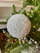 Silver Iced Ball Ornament