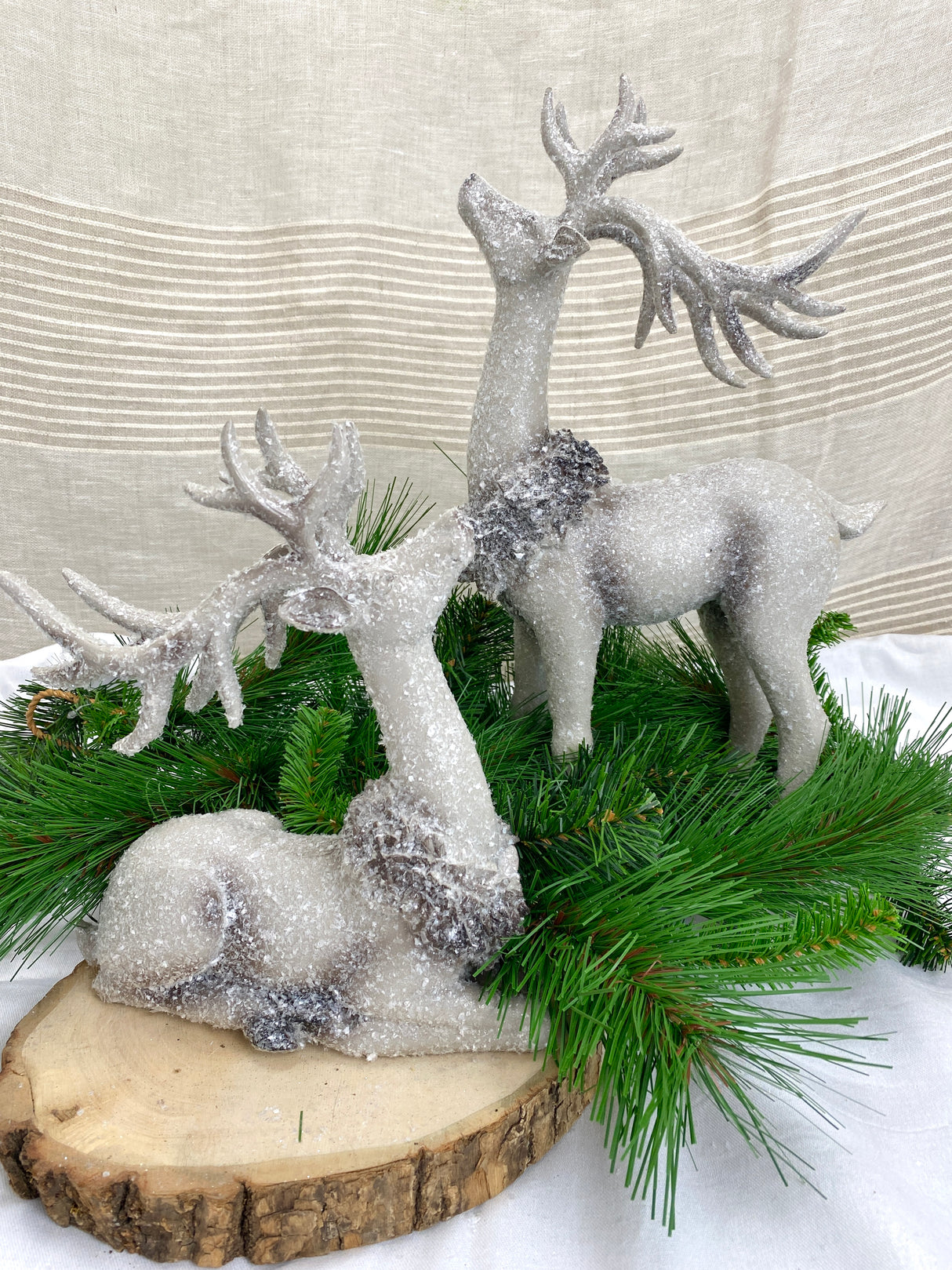 16" Resin Glitter Woodland Deer