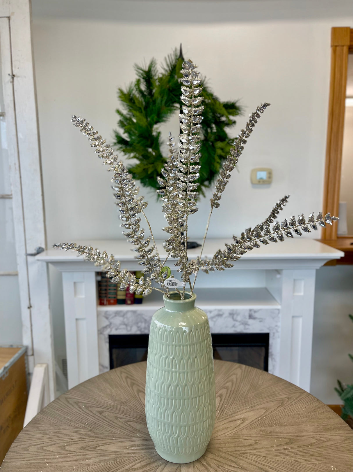 Jeweled Glitter Fern Spray