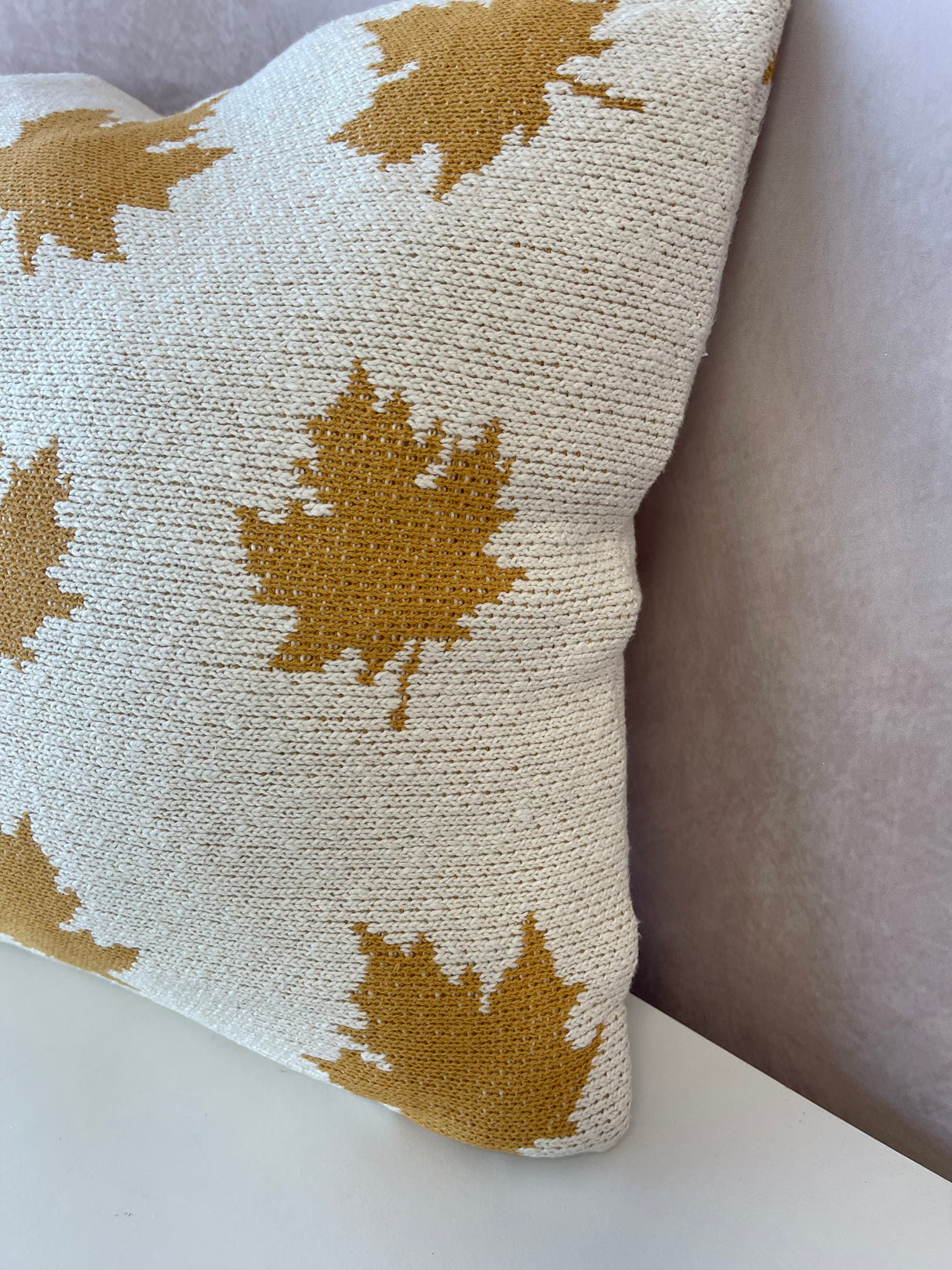 Falling Leaves Knit Pillow