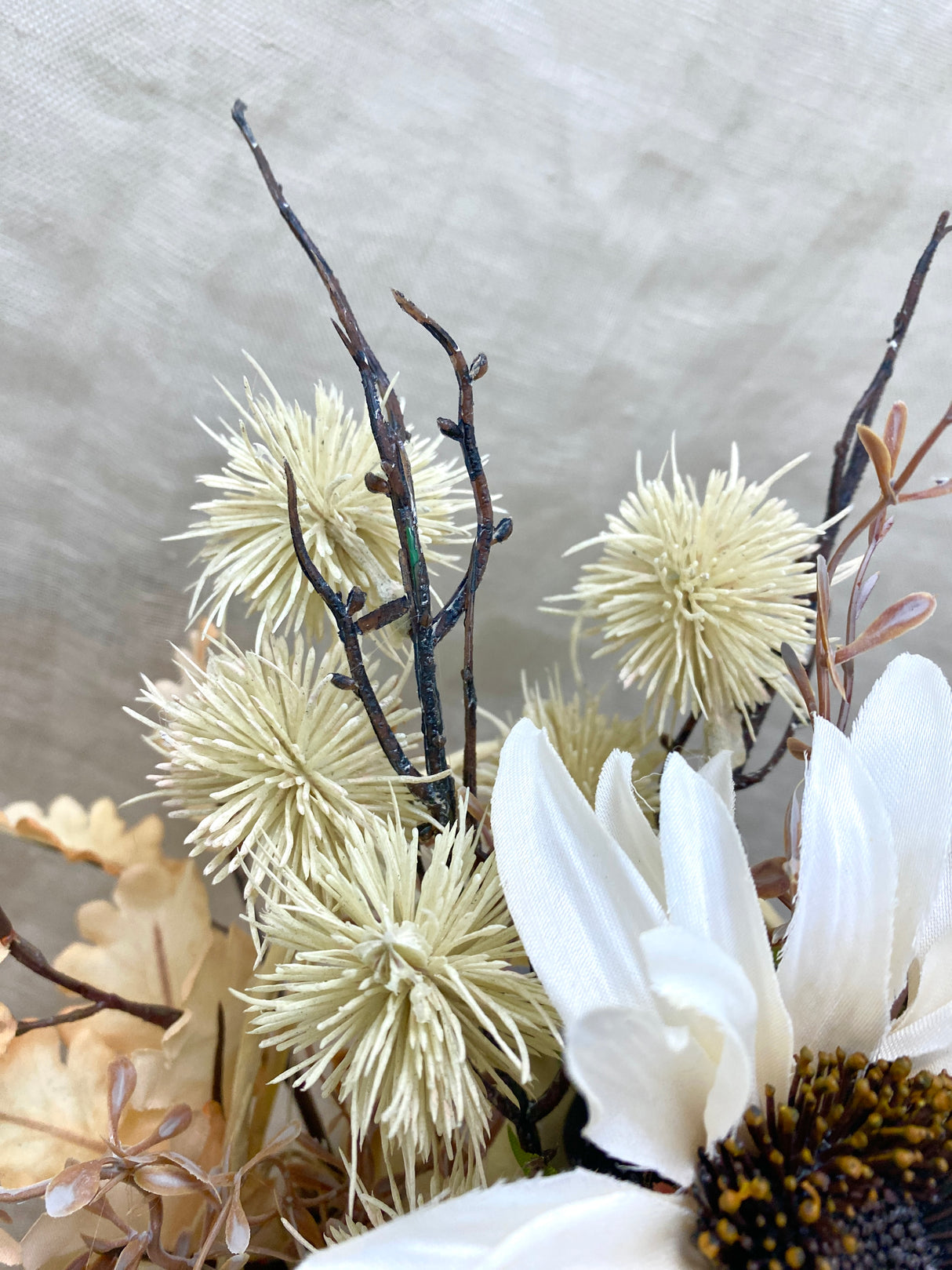 13" Thistles and Pumpkin Centerpiece