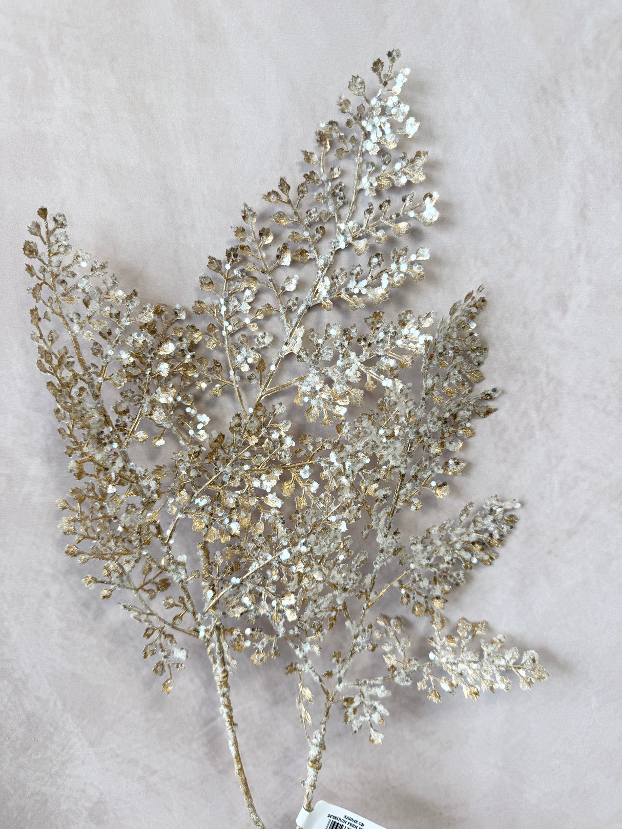 Soft Champagne Sequin Bendy Fern Spray