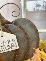 Metal Rustic Pumpkin Yard Stake -2 Styles