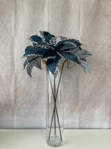 New Years Velvet Poinsettia Stem