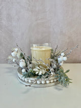 Sage Green and Snowberry Candle Ring