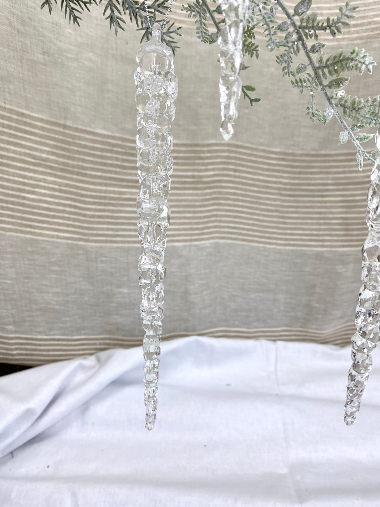 Believe Beaded Icicle Ornament Set