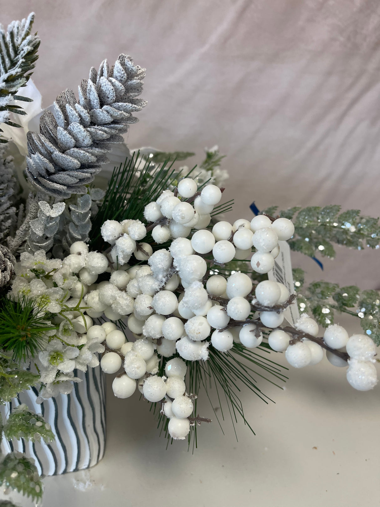 33" Frosted Snowdrop Centerpiece