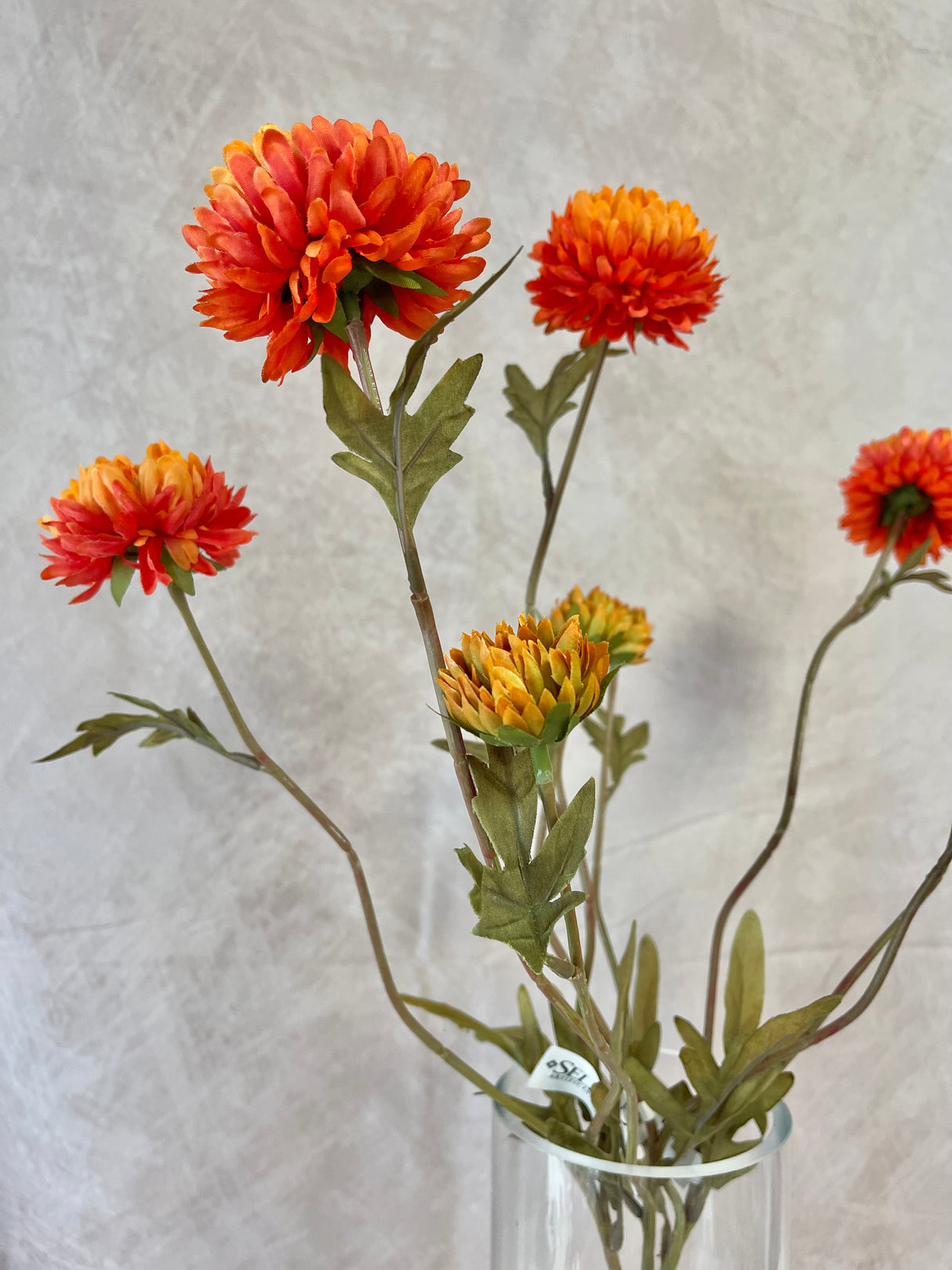 Orange Pom-Pon Mum Spray