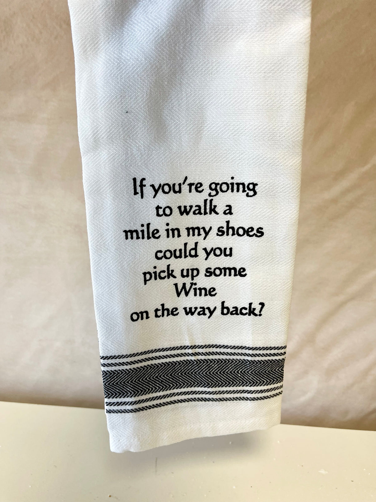 Pick Me Up Some Wine Funny Tea Towel