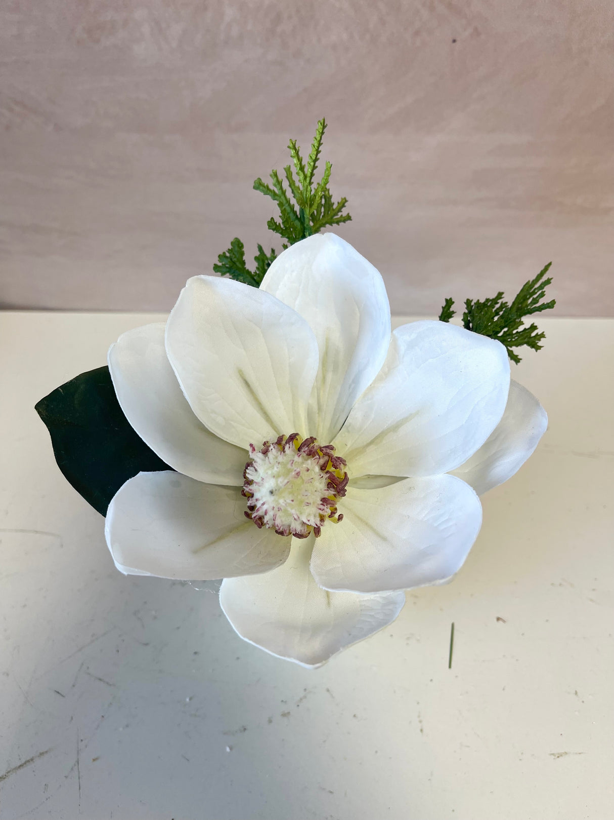 7" Magnolia Centerpiece in Vase
