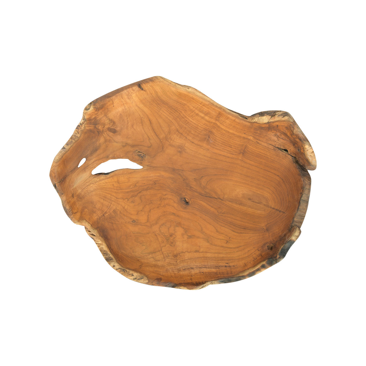 Hand-Carved Teak Wood Bowl