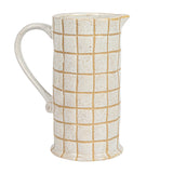 Stoneware Grid Pitcher