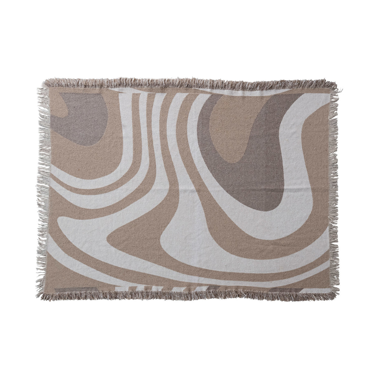 Brown Jacquard Patterned Throw