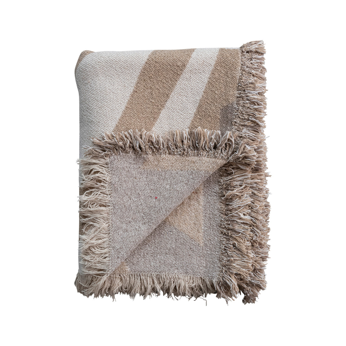 Brown Jacquard Patterned Throw