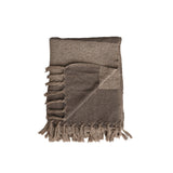 Brown Striped Throw w/ Fringe