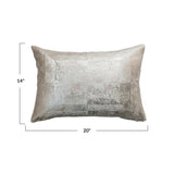 Gold Velvet Printed Lumbar Pillow