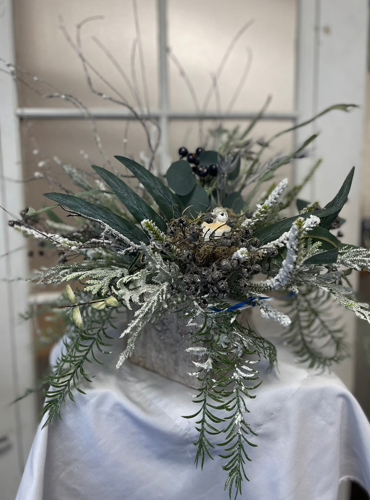 17" Frosty Winters Day Centerpiece