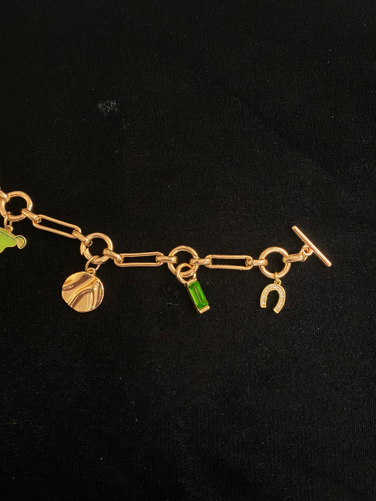 Bella Multi-Charm Toggle Bracelet Base in Shiny Gold