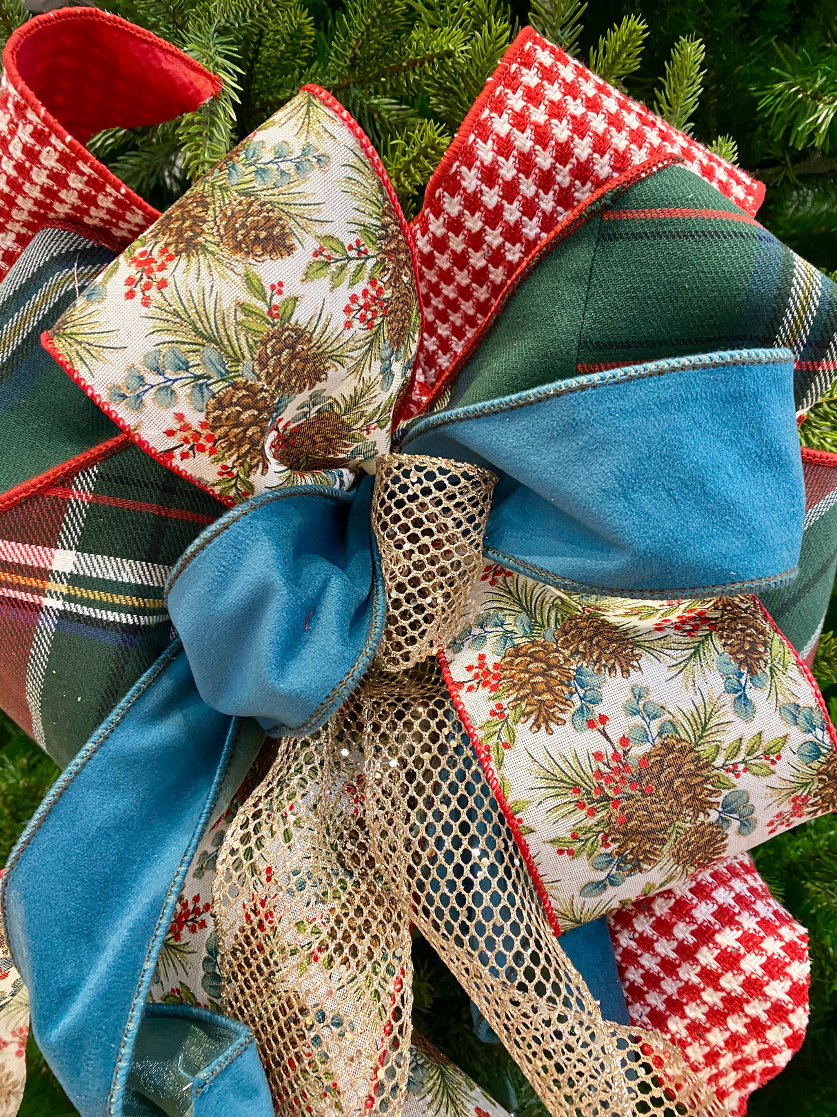 Jumbo Pinecone Cheer Bow
