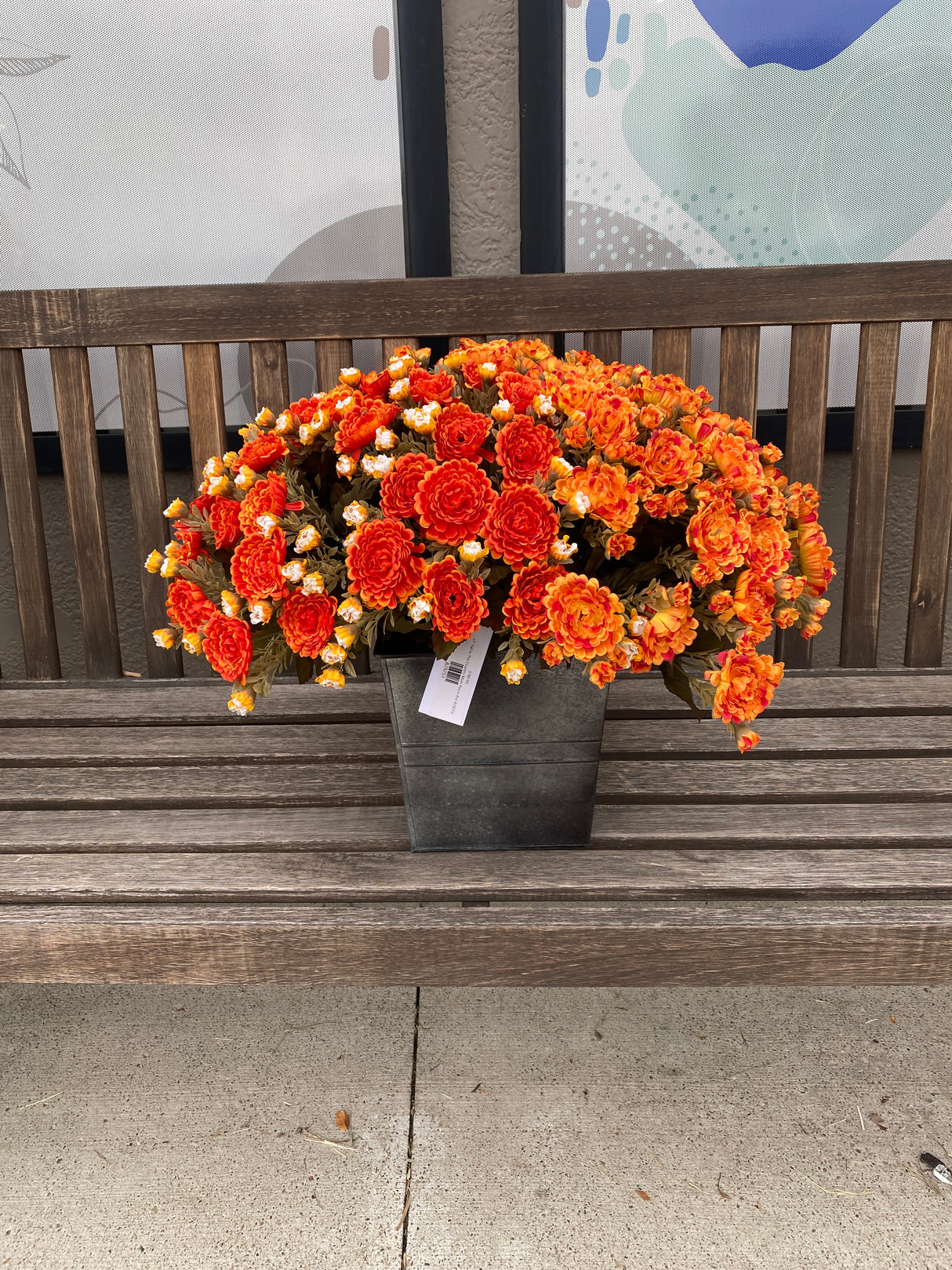 21" Fall In The Country Mum Porch Pot