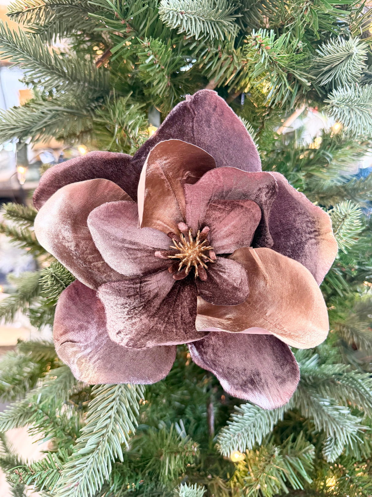 Grey Glamour Velvet Magnolia Spray