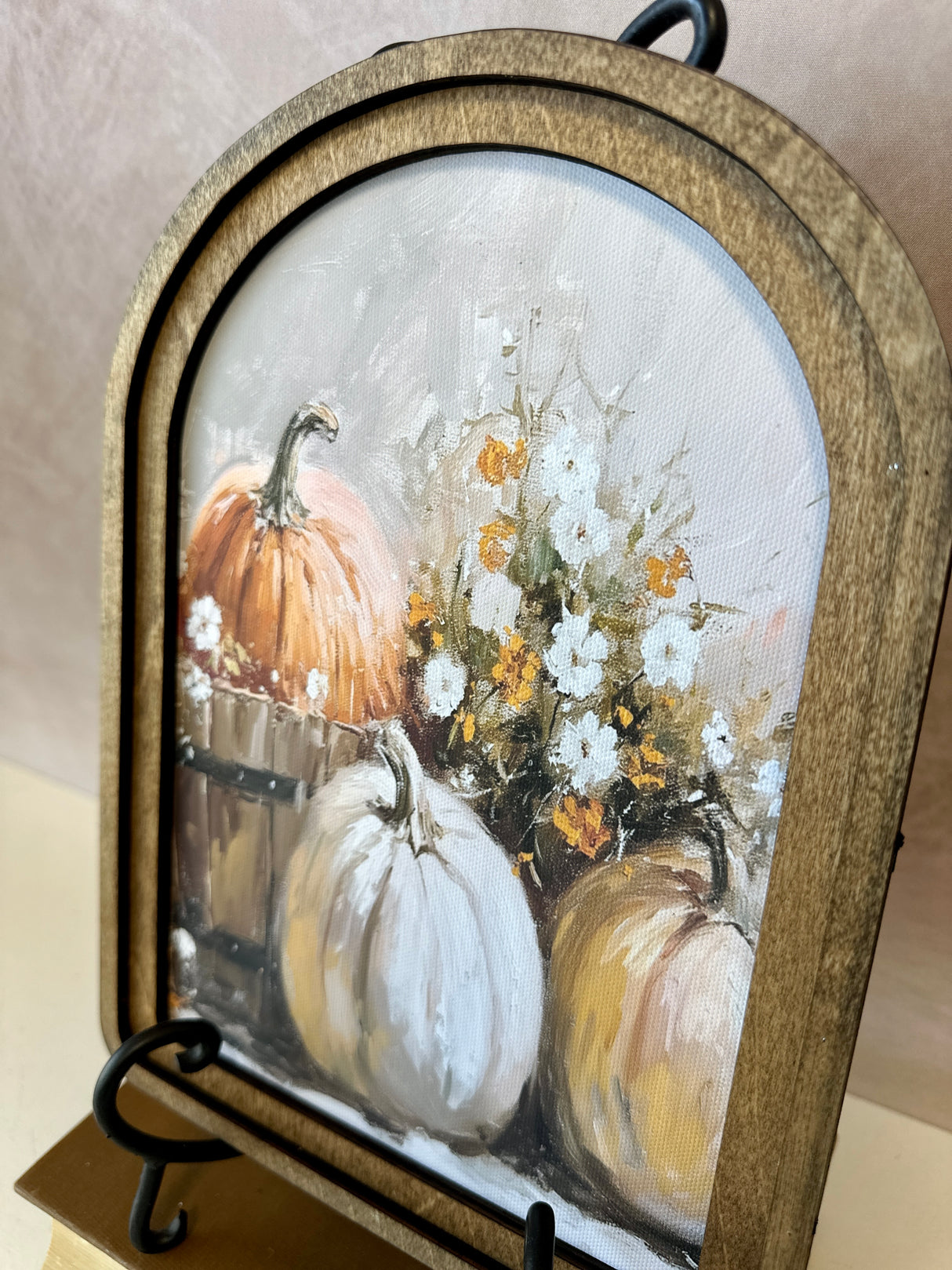 Arch Top Pumpkin Bucket Framed Art