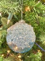 Blue Ice Glass Ornament