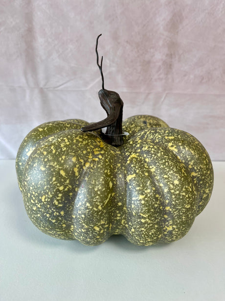 9" Green Spotted Pumpkin