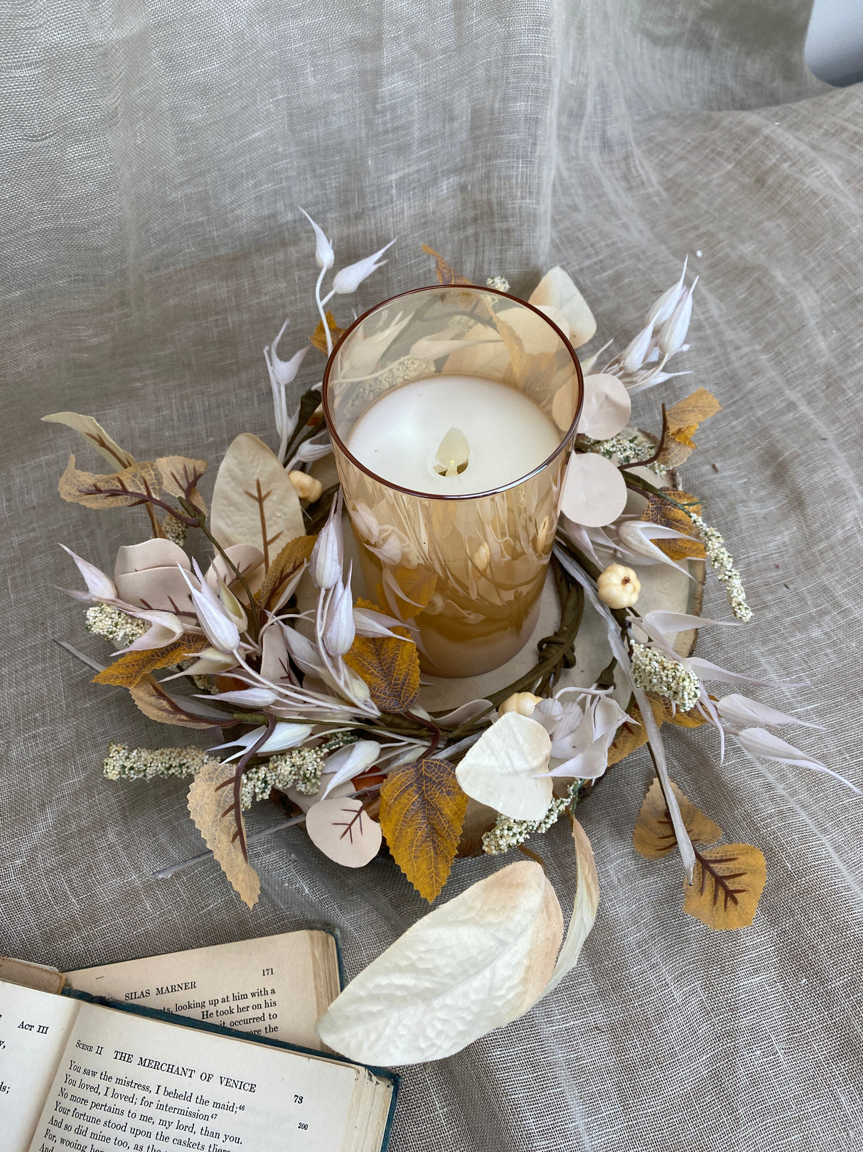 4.5" Bay Leaf Pod Candle Ring