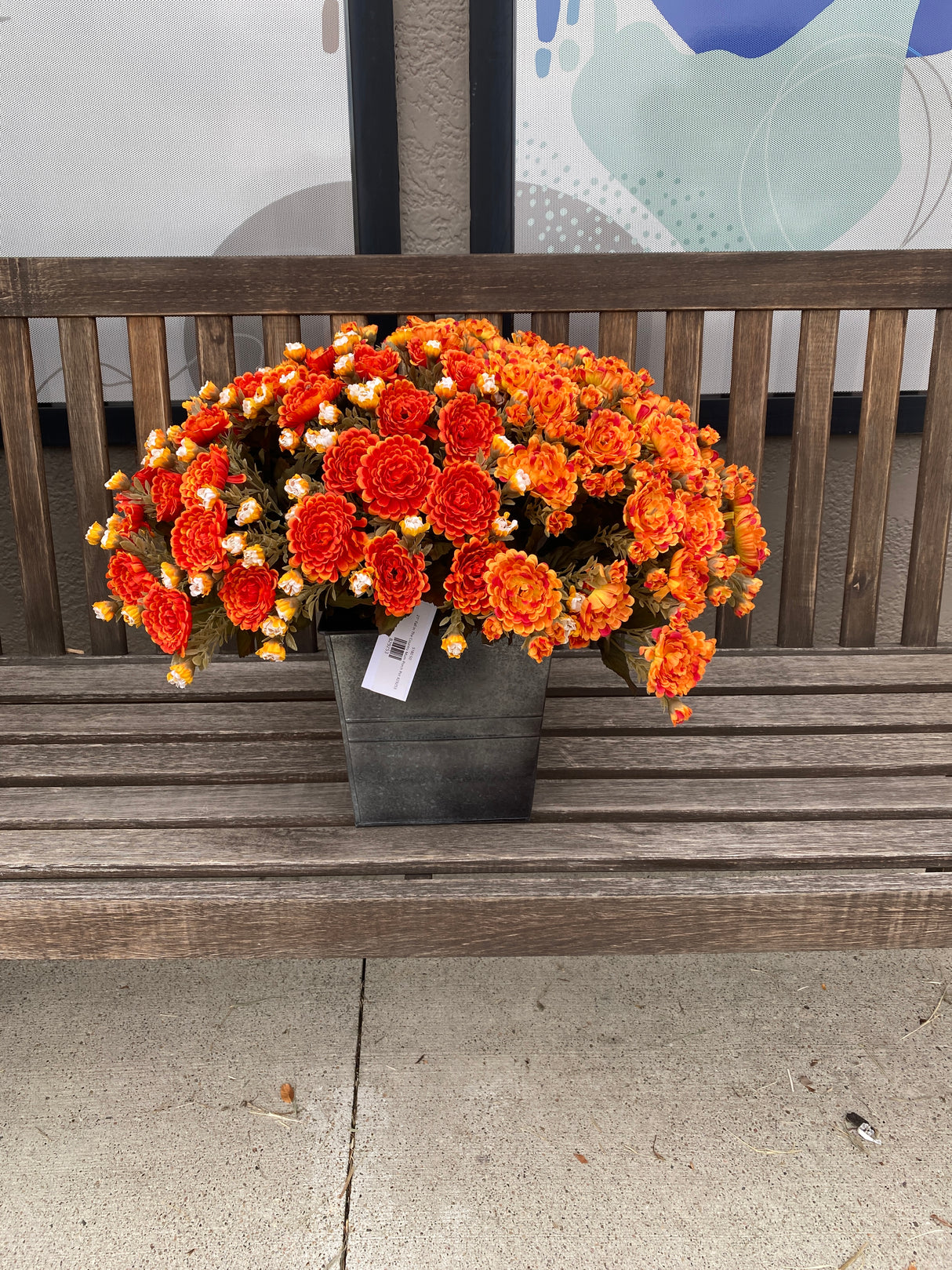 21" Fall In The Country Mum Porch Pot